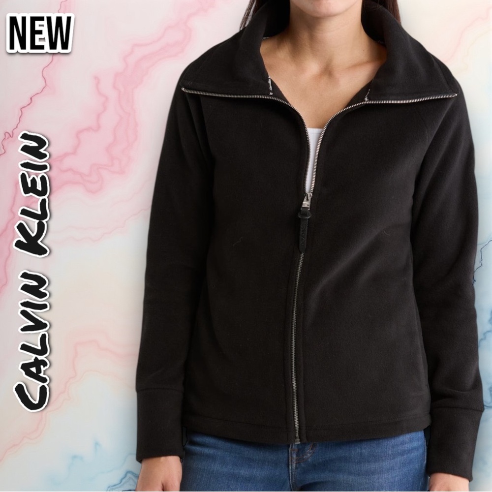 💕HOST PICK💕 New Women’s Calvin Klein Zip Fleece Jacket Black